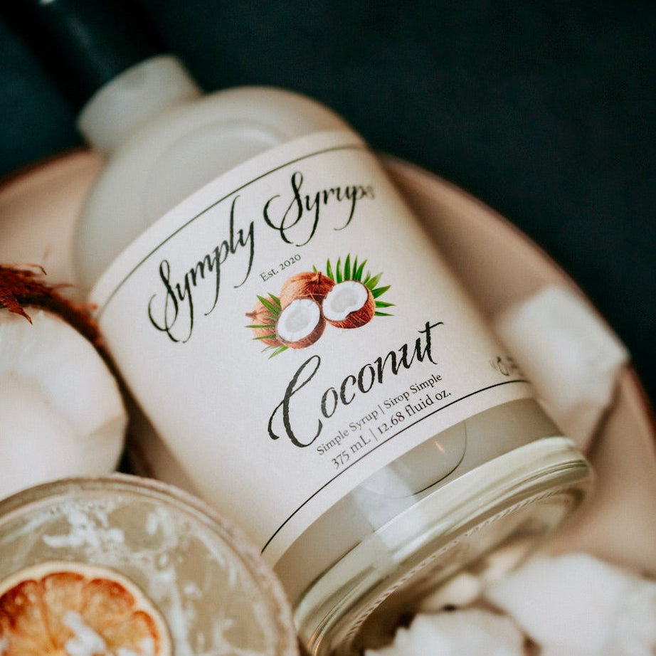 Coconut Syrup by Symply Syrups for cocktails, lifestyle photo