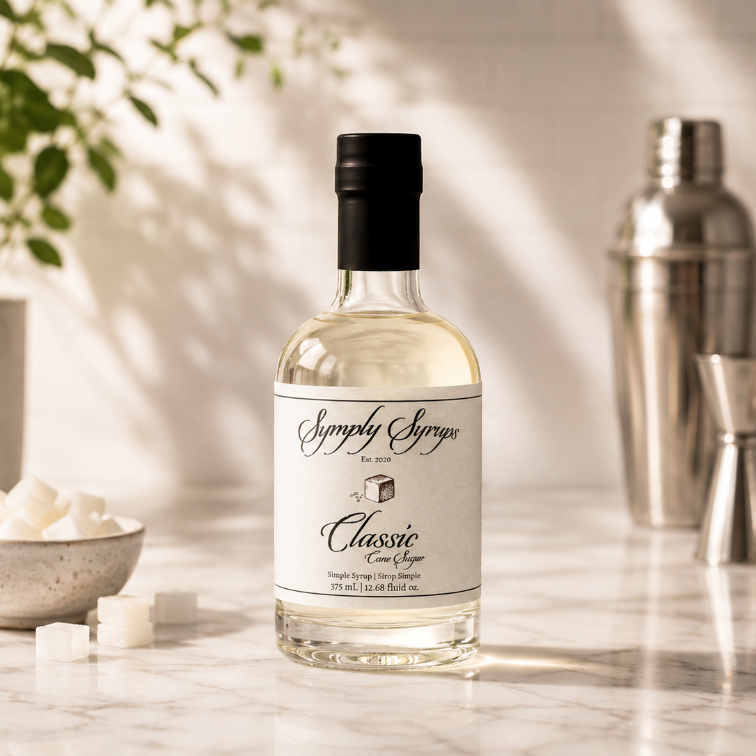 Classic Cane Sugar Syrup by Symply Syrups for cocktails, lifestyle photo