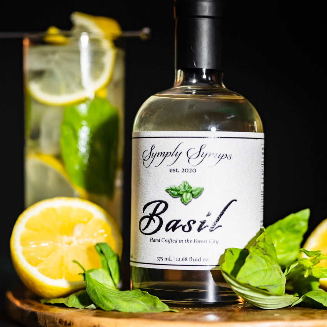 Basil Syrup by Symply Syrups for cocktails, lifestyle photo