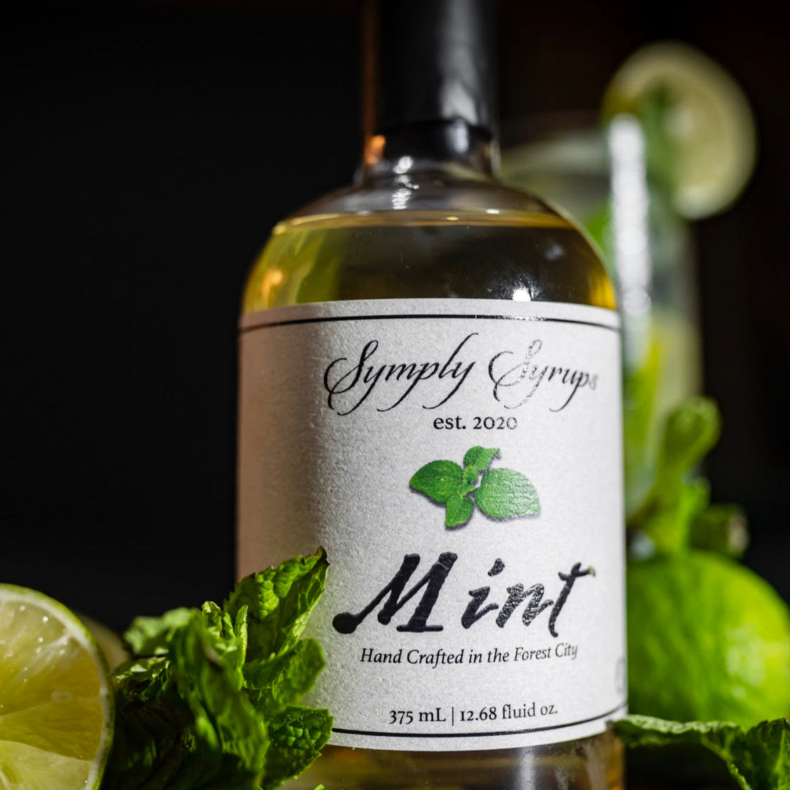 Mint Syrup by Symply Syrups for cocktails, lifestyle photo